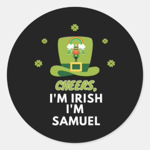 Pegatina Redonda Saludos Soy Irlandés Soy Samuel