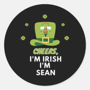 Pegatina Redonda Saludos Soy Irlandés Soy Sean