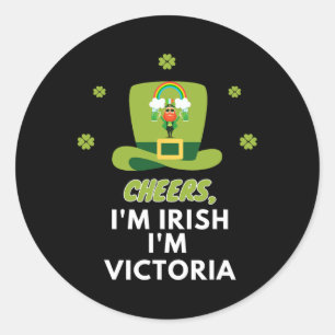 Pegatina Redonda Saludos Soy Irlandés Soy Victoria