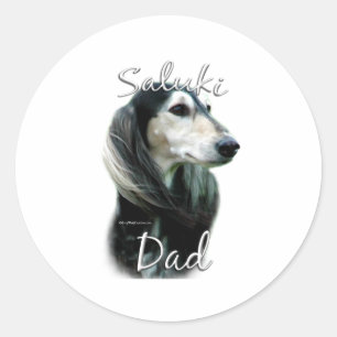 Pegatina Redonda Saluki Dad 2