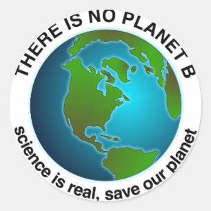 Pegatina Redonda Salva Nuestro Planeta   No hay Planeta B