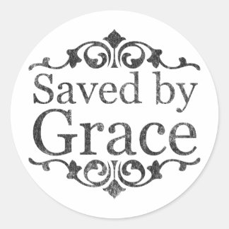 Pegatina Redonda Salvado Por Grace Vintage