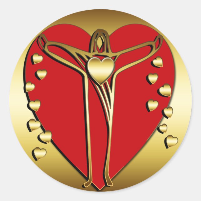 PEGATINA REDONDA SALVADOR DE CORAZONES (Anverso)