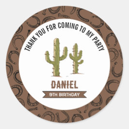 Pegatina Redonda Salvaje cumpleaños occidental