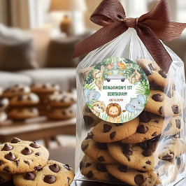 Pegatina Redonda Salvaje un animal tropical de la jungla