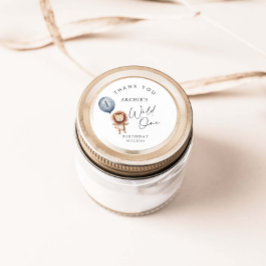 Pegatina Redonda Salvaje Un León Cumpleaños Moderno