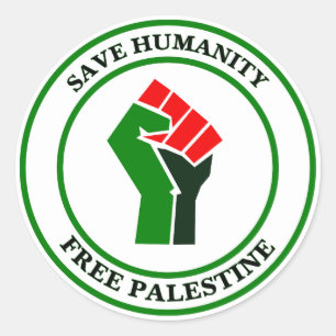 Pegatina Redonda Salvar a la humanidad, liberar a Palestina,