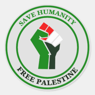 Pegatina Redonda Salvar a la humanidad, liberar a Palestina,