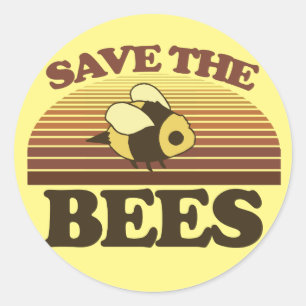 Pegatina Redonda Salvar a las abejas