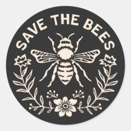Pegatina Redonda Salvar a las abejas