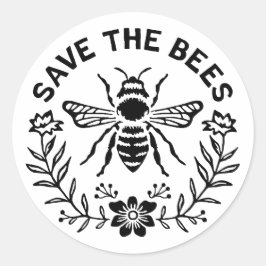 Pegatina Redonda Salvar a las abejas
