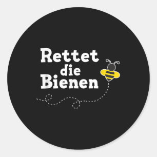 Pegatina Redonda Salvar A Las Abejas De La Protección Ambiental De