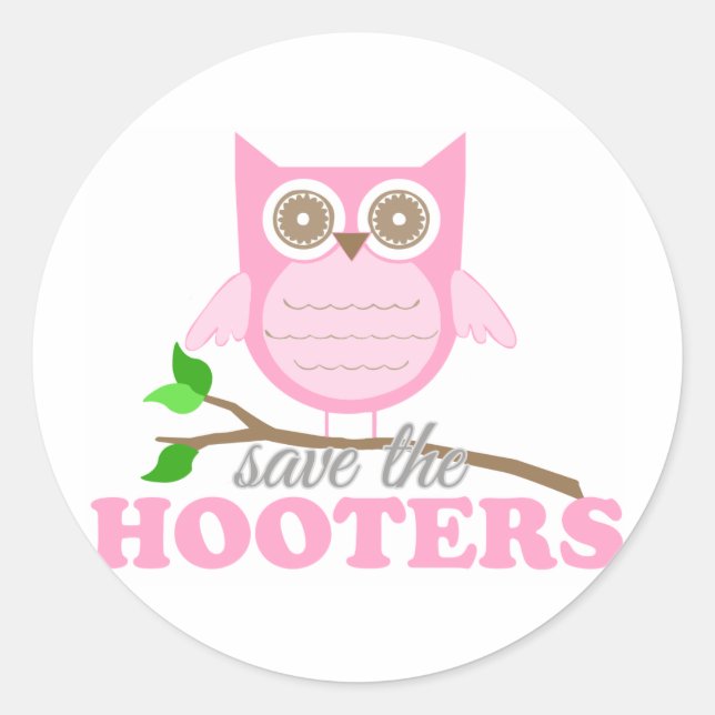 Pegatina Redonda Salvar a los Hooters (Anverso)
