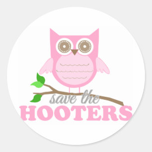 Pegatina Redonda Salvar a los Hooters