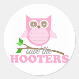 Pegatina Redonda Salvar a los Hooters