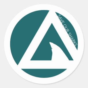 Pegatina Redonda salvar a nuestros tricírculos de tiburones