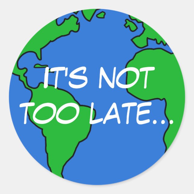 Pegatina Redonda Salvar al planeta (Anverso)