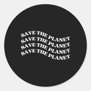 Pegatina Redonda Salvar al planeta Salvar a la Tierra, nuestro plan