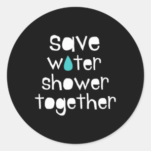 Pegatina Redonda Salvar el agua Salvar la Tierra Nuestro planeta Am