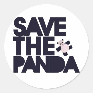 Pegatina Redonda Salvar el oso Panda