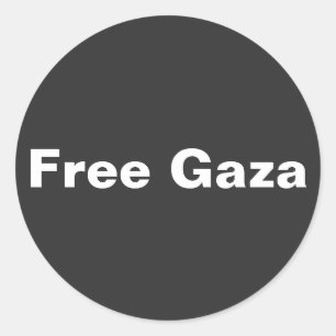 Pegatina Redonda Salvar Gaza texto simple apoyando a Gaza Palestina