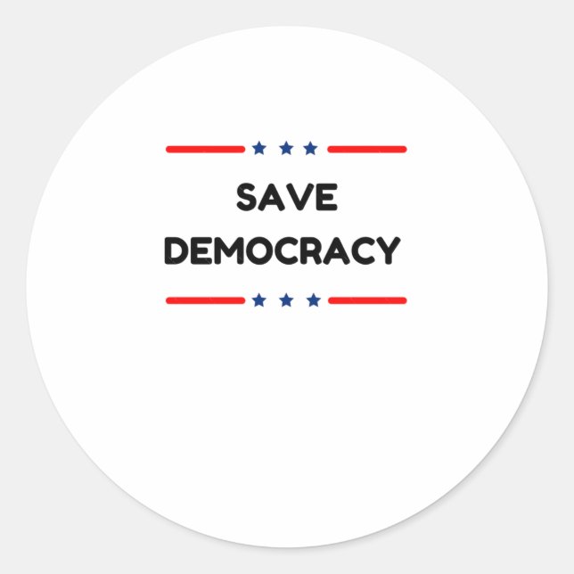 Pegatina Redonda Salvar la democracia (Anverso)