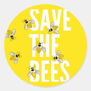 Pegatina Redonda Salvar las abejas