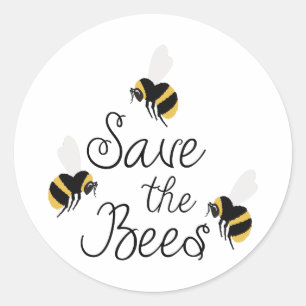 Pegatina Redonda Salvar las abejas