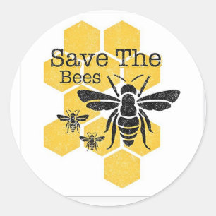 Pegatina Redonda Salvar las abejas