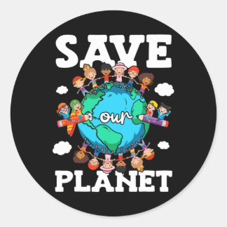 Pegatina Redonda Salvar nuestro planeta Naturaleza Promoción Concie