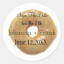 Pegatina Redonda Salve La Fecha De Glazed Donut