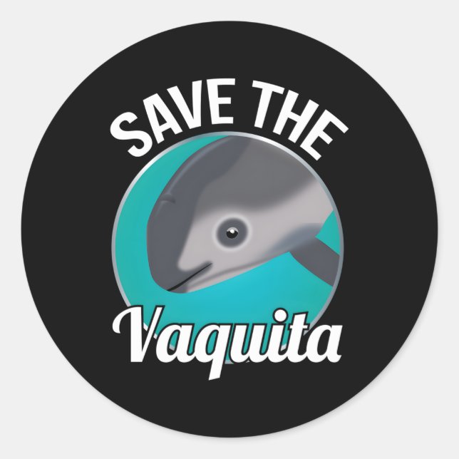 Pegatina Redonda Salve La Vaquita Rara Cochito De Porpoise (Anverso)