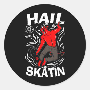 Pegatina Redonda Salve Skatin Oculto Satanico Pentagrama 666 Satan