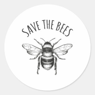 Pegatina Redonda Salvemos Las Abejas Día De La Tierra Salvemos Nues