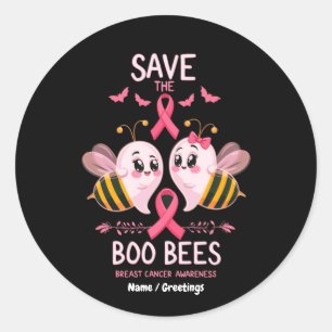 Pegatina Redonda Salven A Las Abejas De Boo Halloween