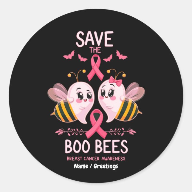 Pegatina Redonda Salven A Las Abejas De Boo Halloween (Anverso)