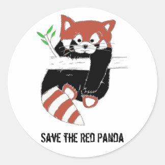 Pegatina Redonda Salven el Panda Rojo alias FireFox