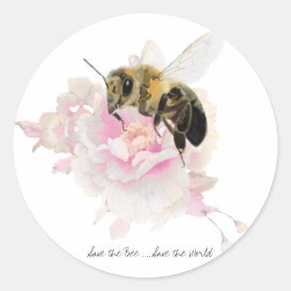 Pegatina Redonda ¡Salven la abeja! ¡Salven al mundo! Bonito Bee