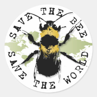 Pegatina Redonda ¡Salven la abeja! ¡Salven al mundo! Medallion Coll