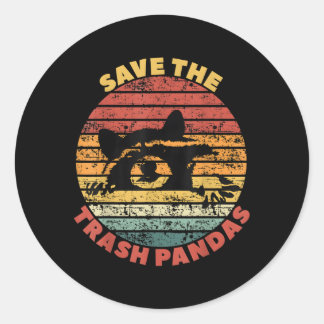 Pegatina Redonda Salven La Basura Pandas Raccoon Street Cats