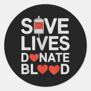 Pegatina Redonda Salven vidas donan sangre graciosa diciendo donaci