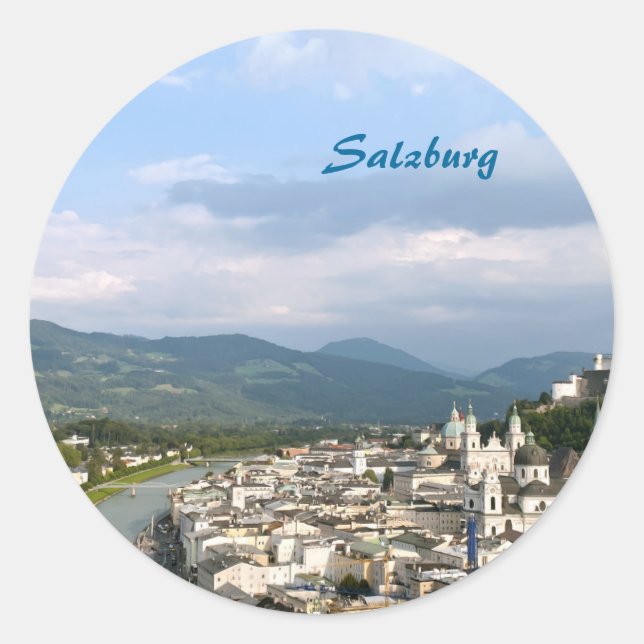 Pegatina Redonda Salzburgo (Anverso)