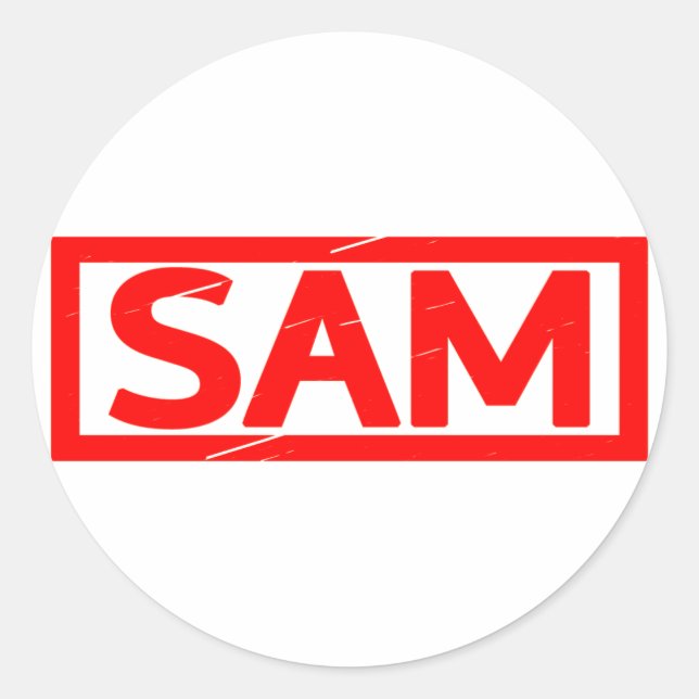 Pegatina Redonda Sam Stamp (Anverso)