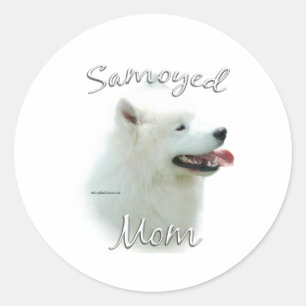 Pegatina Redonda Samoyed Mom 2
