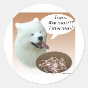 Pegatina Redonda Samoyed Turkey
