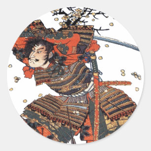 Pegatina Redonda Samurai