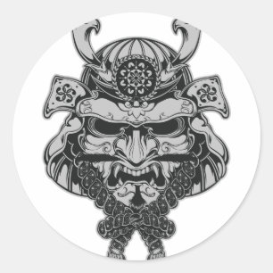 Pegatina Redonda Samurai