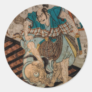 Pegatina Redonda Samurai CONTRA Cyclops