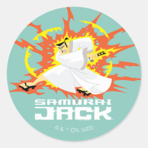 Pegatina Redonda Samurai Jack Energy Graphic