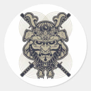 Pegatina Redonda Samurai Rising
